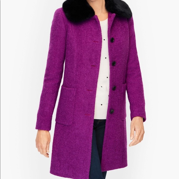 Talbots Jackets & Blazers - 🎉Sale!! NWOT Talbots Faux Fur Collar Bouclé Coat